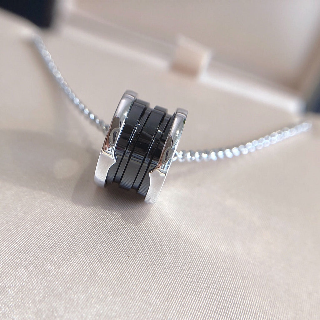 [⭐DORISW]ZERO 1 BLACK CERAMIC SILVER NECKLACE
