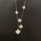 [⭐DORISW] CLOVER 5 MOTIVE SILBER DIAMANTEN HALSKETTE