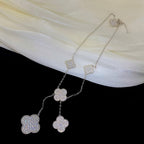 [⭐DORISW] CLOVER 5 MOTIVE SILBER DIAMANTEN HALSKETTE