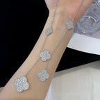 [⭐DORISW] CLOVER 5 MOTIVE SILBER DIAMANTEN HALSKETTE