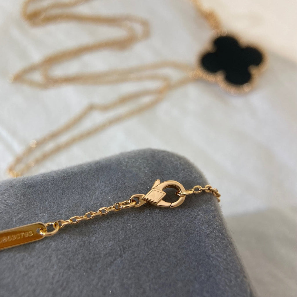 [⭐DORISW] CLOVER 25MM ネックレス ゴールド オニキス