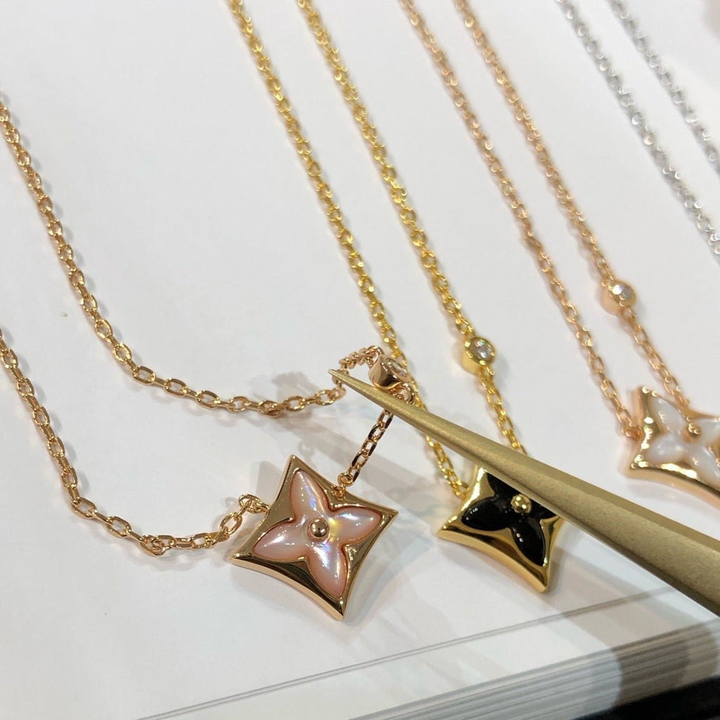 [⭐DORISW] STAR SCHWARZES PERLMUTT-COLLIER