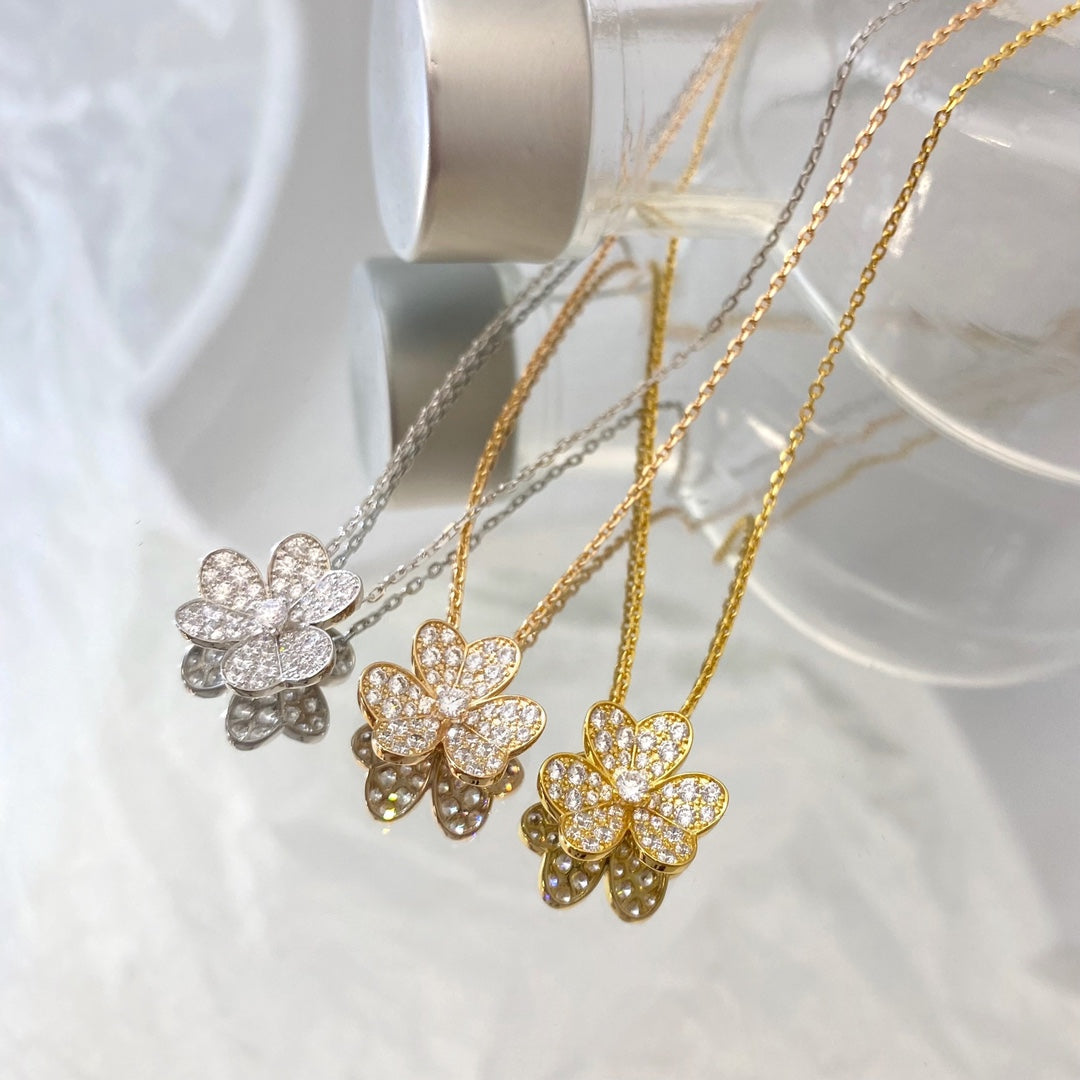 [⭐DORISW] BLUMEN-DIAMANT-HALSKETTE