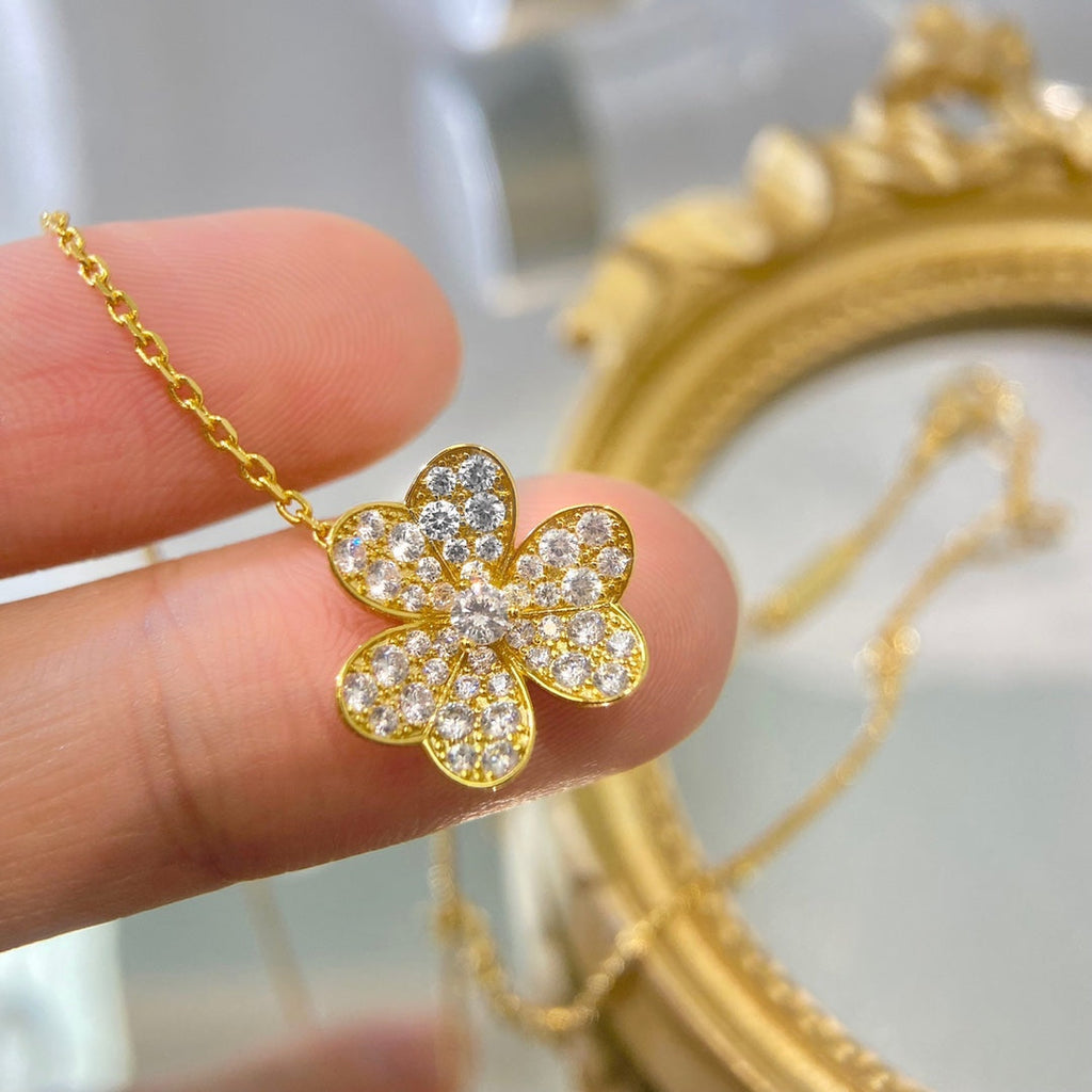 [⭐DORISW] BLUMEN-DIAMANT-HALSKETTE
