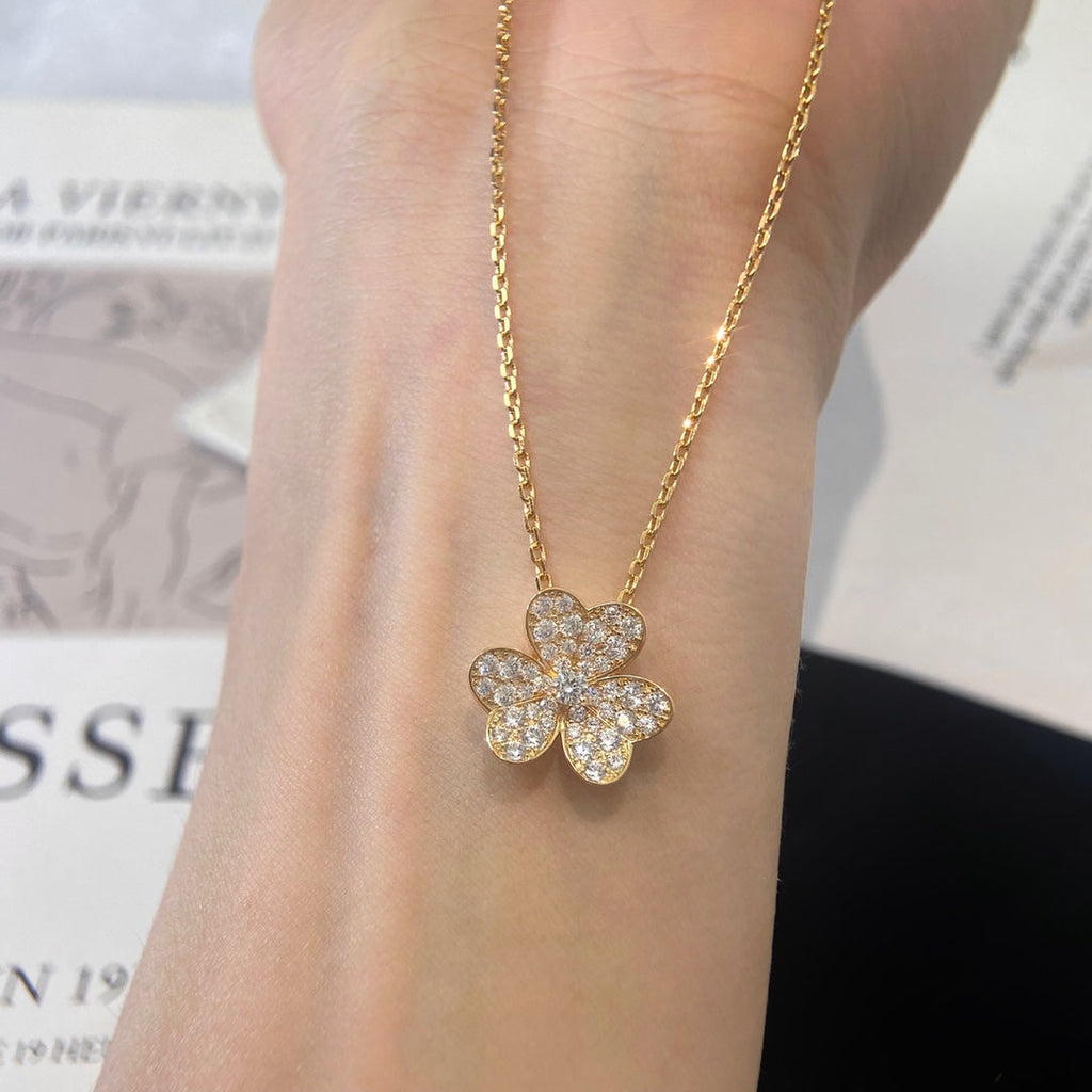 [⭐DORISW] BLUMEN-DIAMANT-HALSKETTE