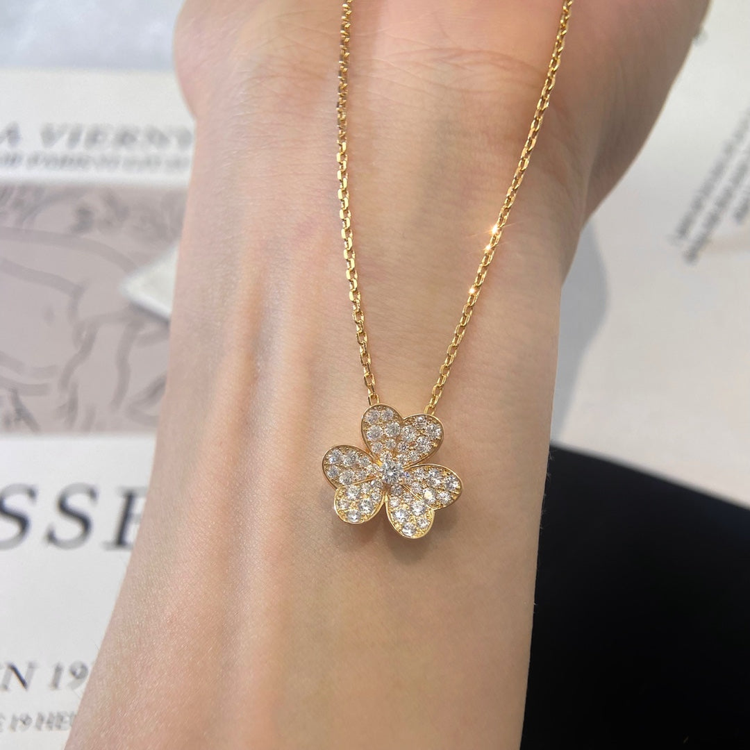 [⭐DORISW] BLUMEN-DIAMANT-HALSKETTE