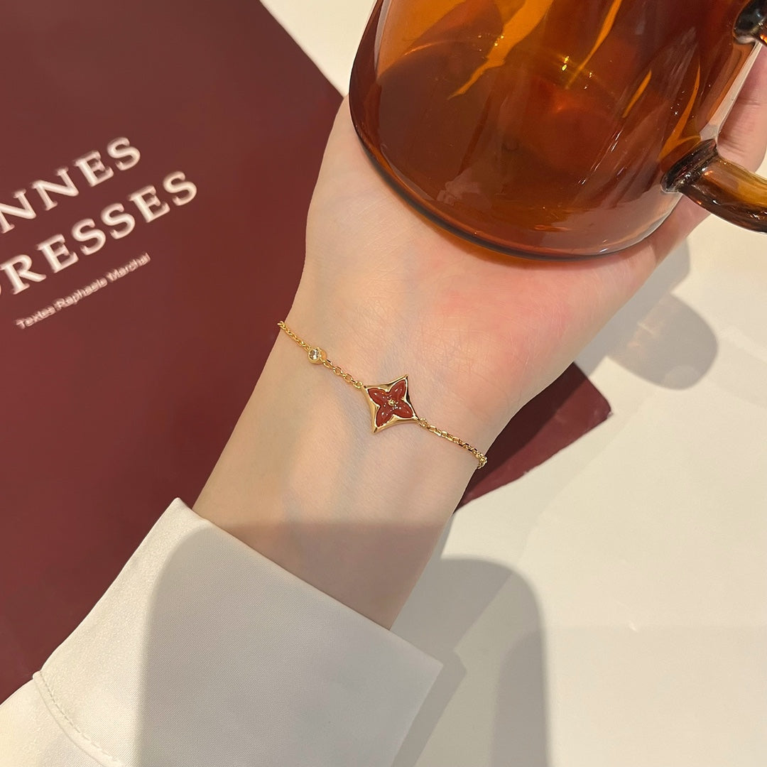 [⭐DORISW] COLOR STAR KARNELIAN ROSÉGOLD DIAMANTARMBAND