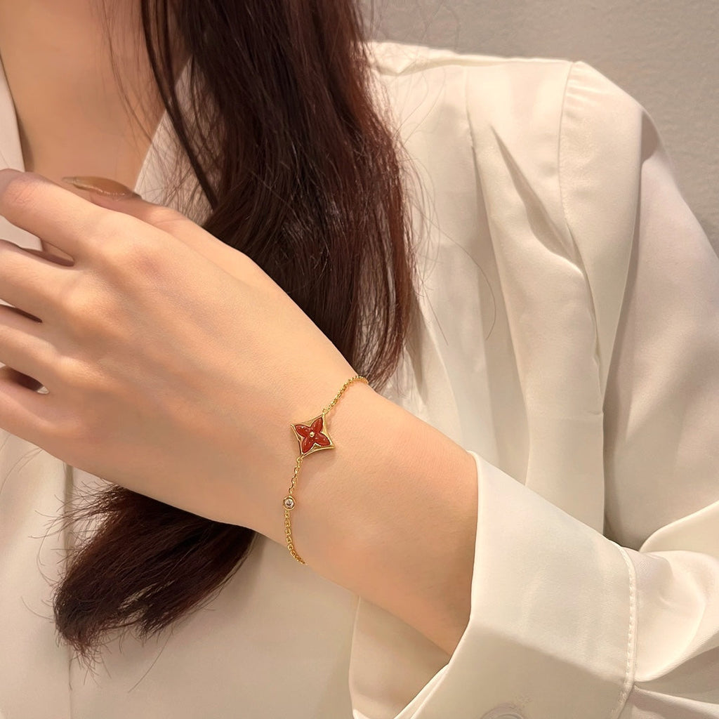 [⭐DORISW] COLOR STAR KARNELIAN ROSÉGOLD DIAMANTARMBAND