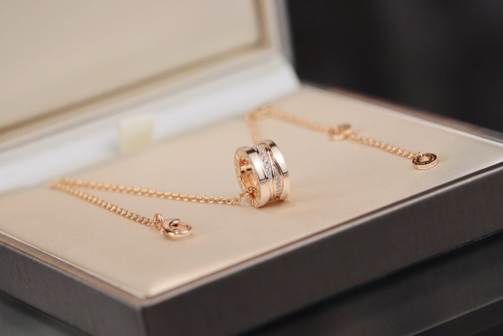 [⭐DORISW]ZERO 1 PINK GOLD DIAMOND NECKLACE