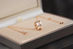 [⭐DORISW]ZERO 1 PINK GOLD DIAMOND NECKLACE