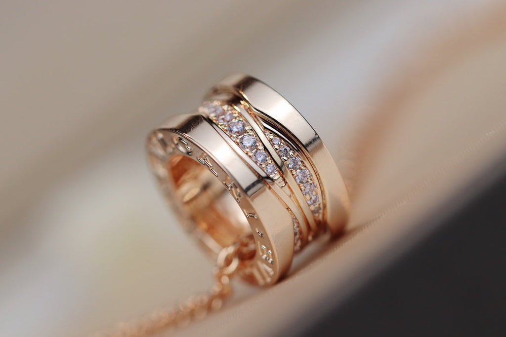 [⭐DORISW]ZERO 1 PINK GOLD DIAMOND NECKLACE