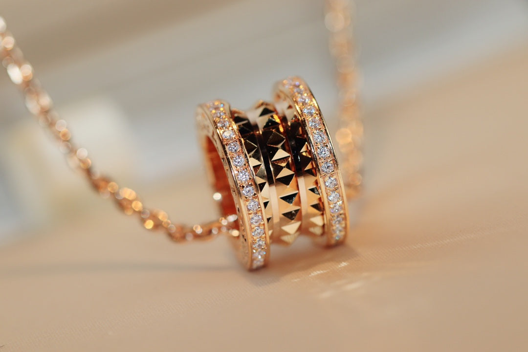 [⭐DORISW]ZERO 1 ROCK PEDANT PINK GOLD NECKLACE