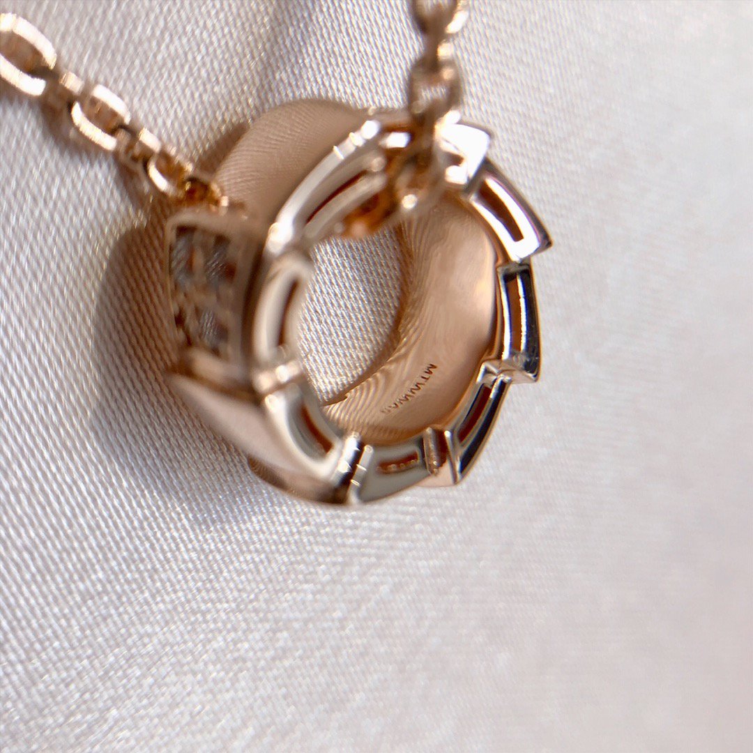 [⭐DORISW]SERPENTI ANHÄNGER-HALSKETTE AUS ROSÉGOLD MIT DIAMANTEN