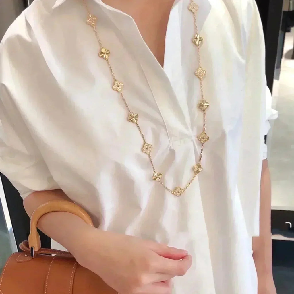 [⭐DORISW] CLOVER 20 MOTIFS LASER DIAMOND NECKLACE