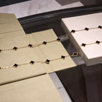 [⭐DORISW] CLOVER 20 MOTIFS ONYX NECKLACE