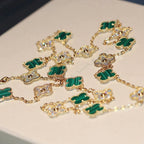 {
  "[⭐DORISW] CLOVER 20 MOTIFS MALACHITE DIAMOND NECKLACE": "[⭐DORISW] クローバー 20モチーフ マラカイト ダイヤモンド ネックレス"
}