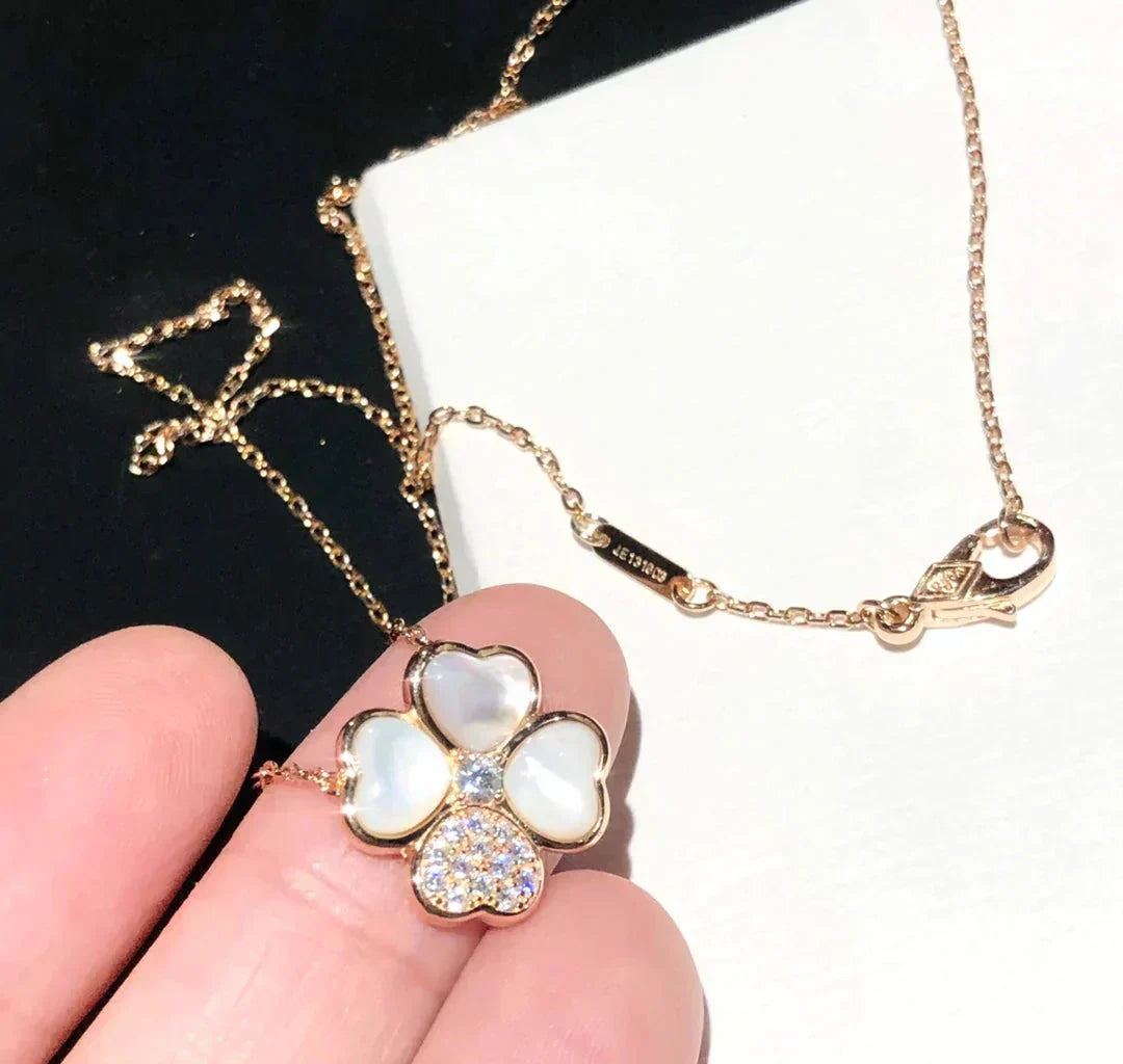 [⭐DORISW] CLOVER MOP DIAMOND ROSÉGOLD-HALSKETTE