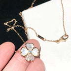 [⭐DORISW] CLOVER MOP DIAMOND ROSE GOLD NECKLACE