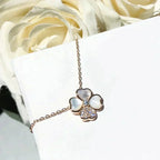 [⭐DORISW] CLOVER MOP DIAMOND ROSE GOLD NECKLACE