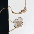 [⭐DORISW] CLOVER MOP DIAMOND ROSE GOLD NECKLACE