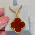 [⭐DORISW] CLOVER 25MM NECKLACE GOLD CARNELIAN