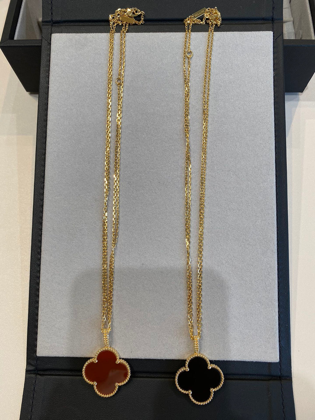 [⭐DORISW] CLOVER 25MM NECKLACE GOLD CARNELIAN