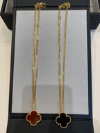[⭐DORISW] CLOVER 25MM NECKLACE GOLD CARNELIAN