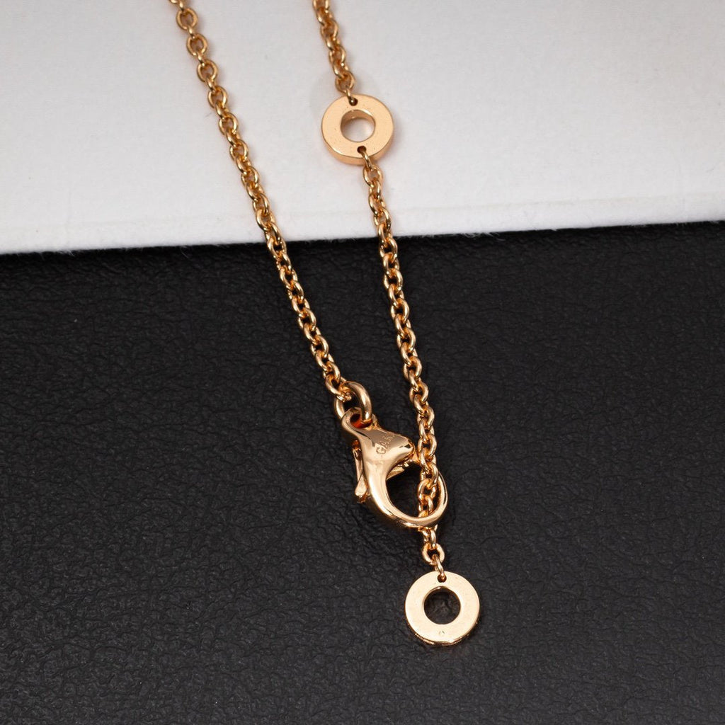 [⭐DORISW]ZERO 1 WEISSE KERAMIK ROSÉGOLD DIAMANT-HALSKETTE