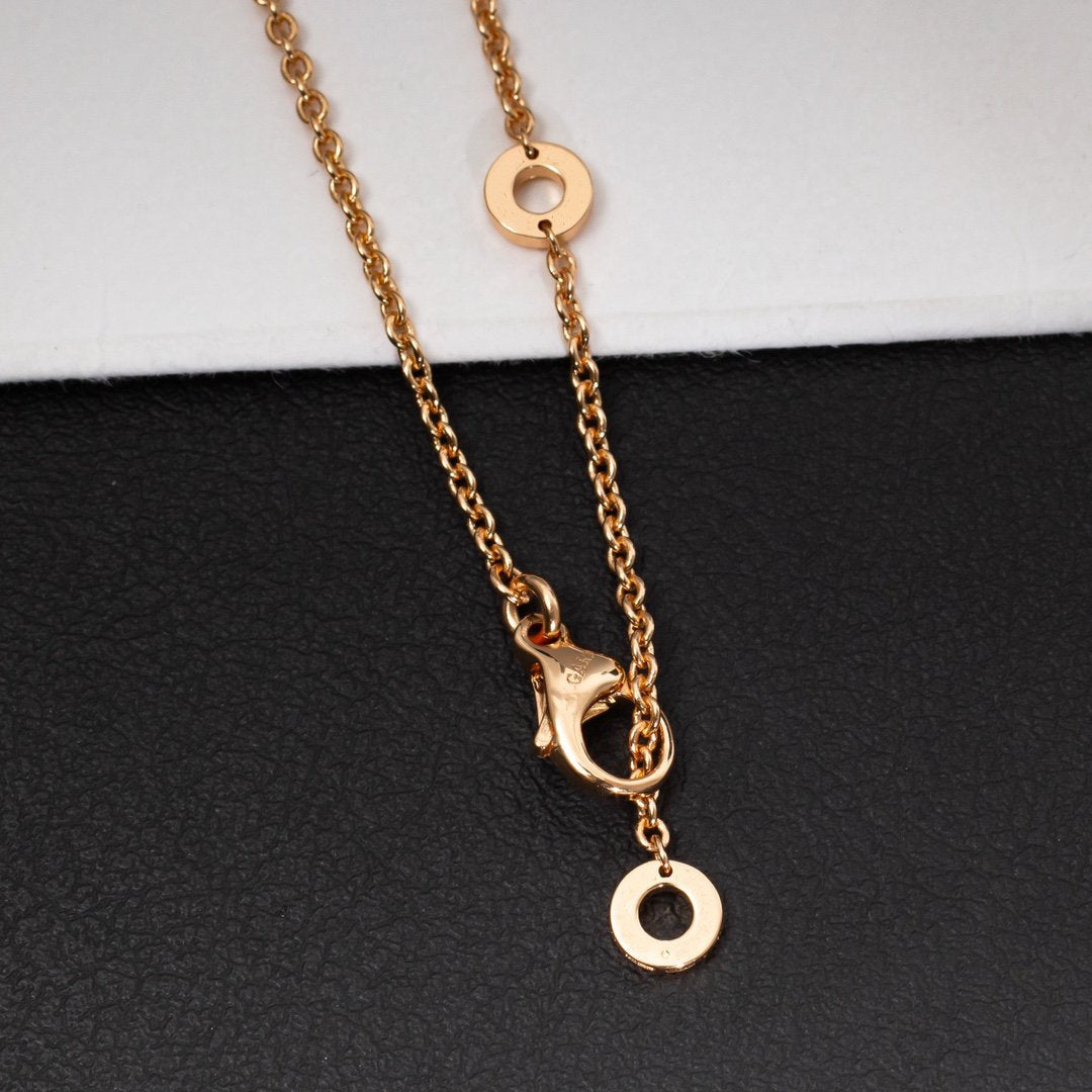[⭐DORISW]ZERO 1 WEISSE KERAMIK ROSÉGOLD DIAMANT-HALSKETTE