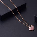 [⭐DORISW] AMULETTE HALSKETTE ROSÉGOLD ROSA PERLMUTT