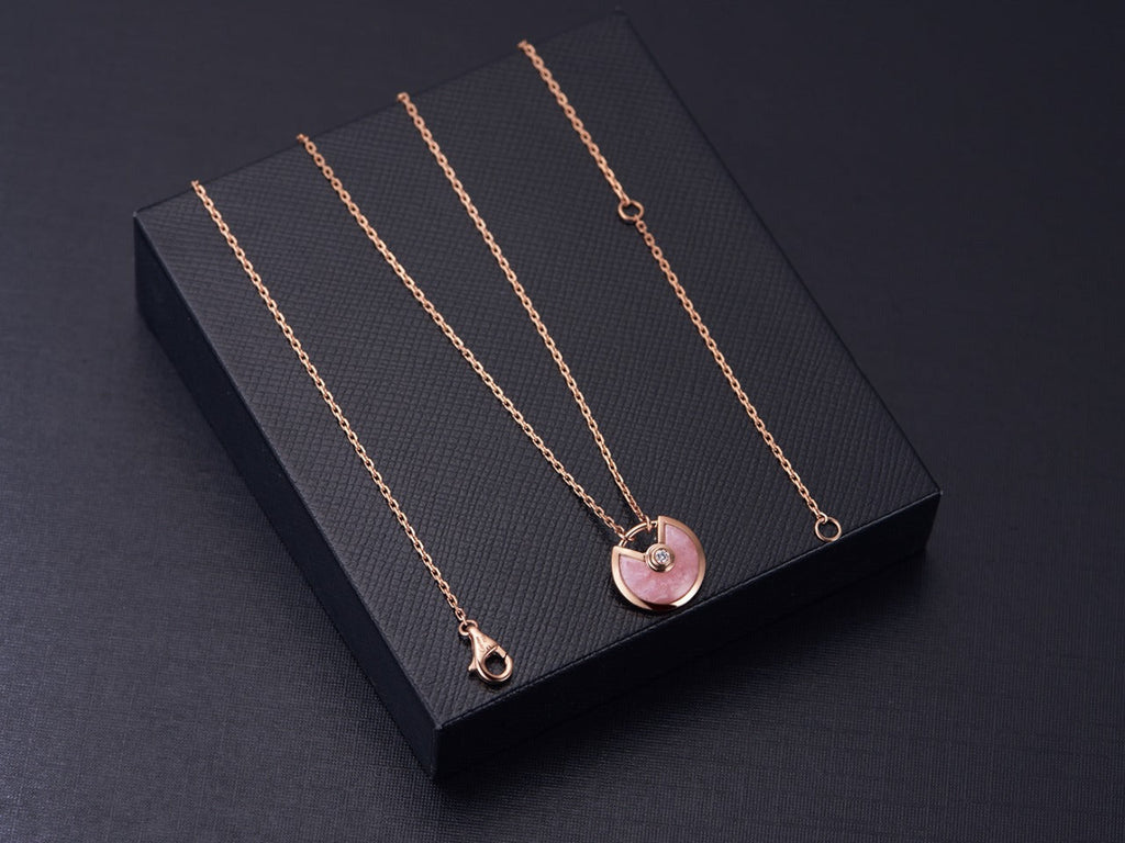 [⭐DORISW] AMULETTE HALSKETTE ROSÉGOLD ROSA PERLMUTT