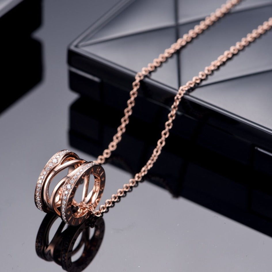 [⭐DORISW]ZERO 1 OFFENE HALSKETTE AUS ROSÉGOLD MIT DIAMANT