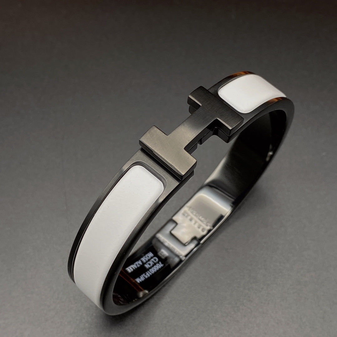 [⭐DORISW] H-ARMBAND 12MM SCHWARZ WEISS KERAMIK
