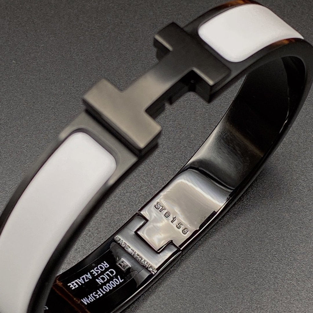[⭐DORISW] H-ARMBAND 12MM SCHWARZ WEISS KERAMIK