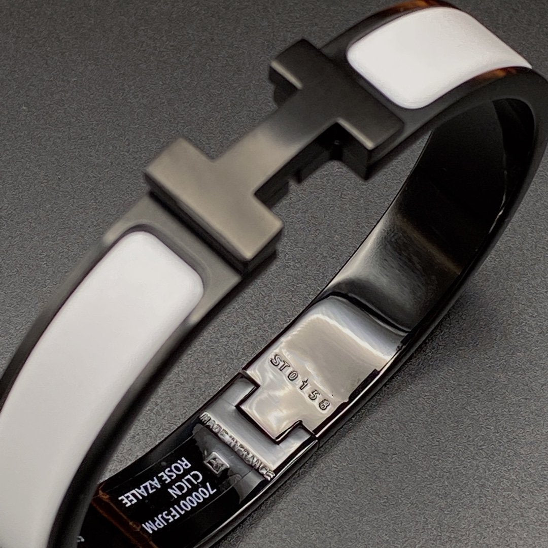 [⭐DORISW] H-ARMBAND 12MM SCHWARZ WEISS KERAMIK