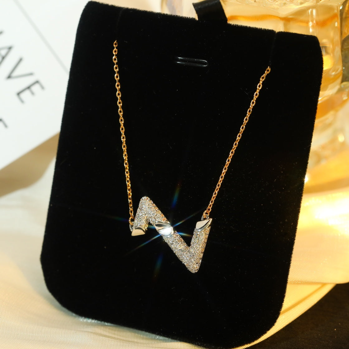 [⭐DORISW] VOLT SILBER DIAMANT ANHÄNGERKETTE