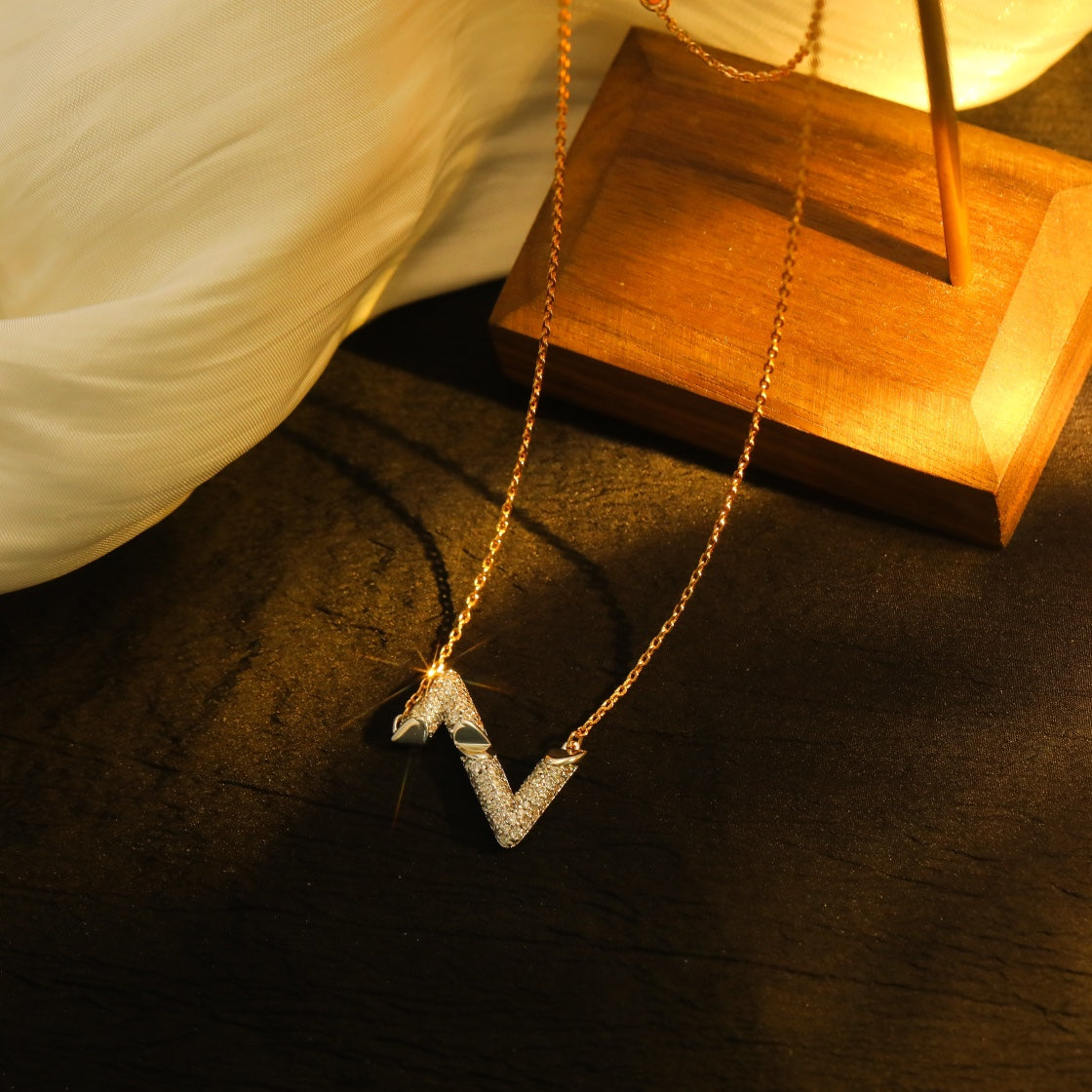 [⭐DORISW] VOLT SILBER DIAMANT ANHÄNGERKETTE