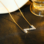 [⭐DORISW] VOLT SILVER DIAMOND PEDANT NECKLACE