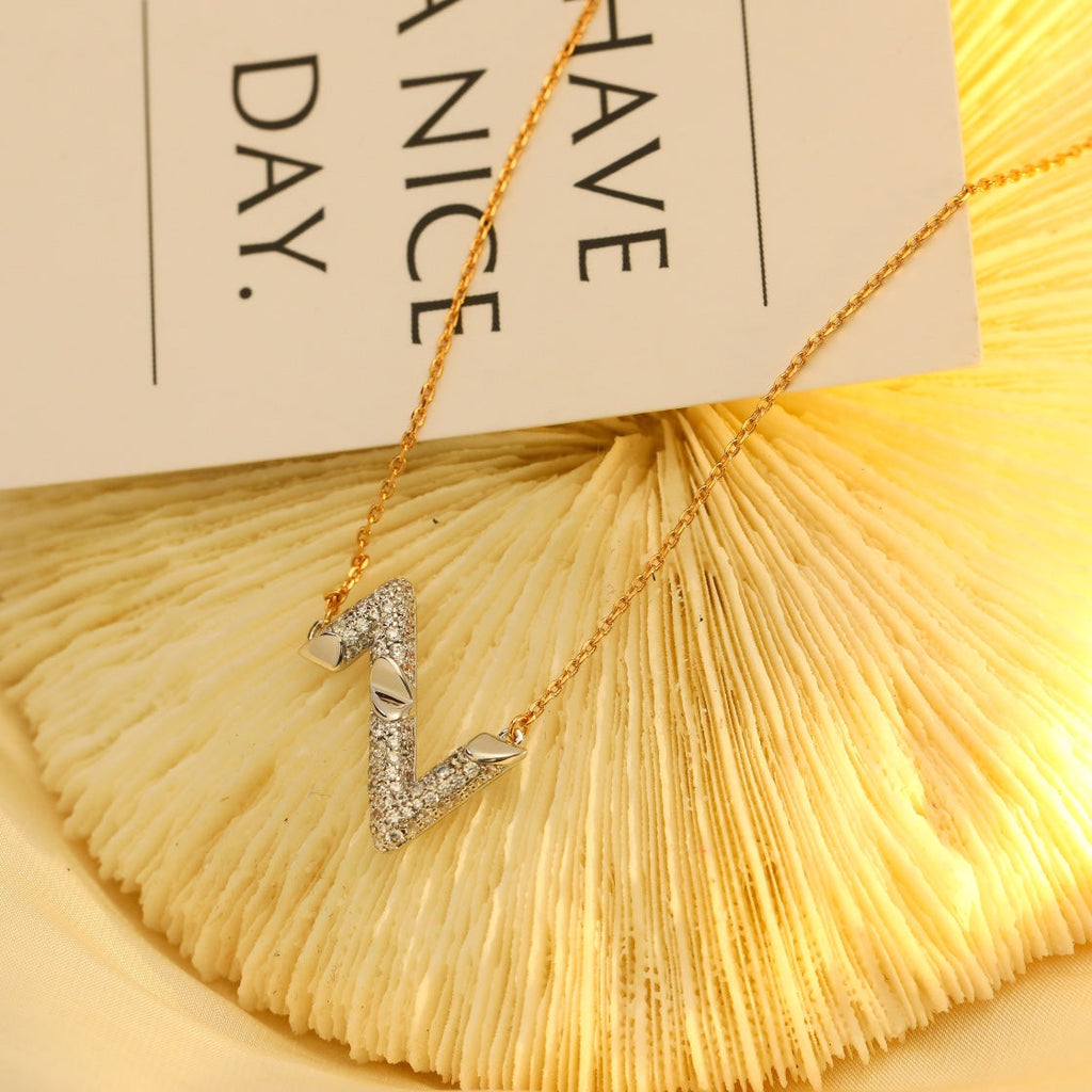 [⭐DORISW] VOLT SILVER DIAMOND PEDANT NECKLACE