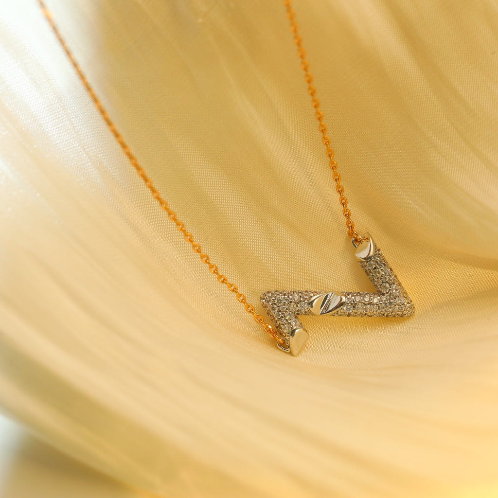 [⭐DORISW] VOLT SILVER DIAMOND PEDANT NECKLACE