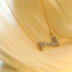 [⭐DORISW] VOLT SILVER DIAMOND PEDANT NECKLACE