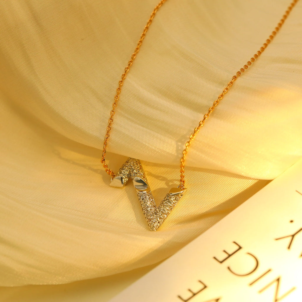 [⭐DORISW] VOLT SILVER DIAMOND PEDANT NECKLACE