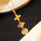 [⭐DORISW] HALSKETTE STERN UND SONNE DIAMANT ROSÉGOLD