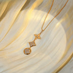 [⭐DORISW] HALSKETTE STERN UND SONNE DIAMANT ROSÉGOLD