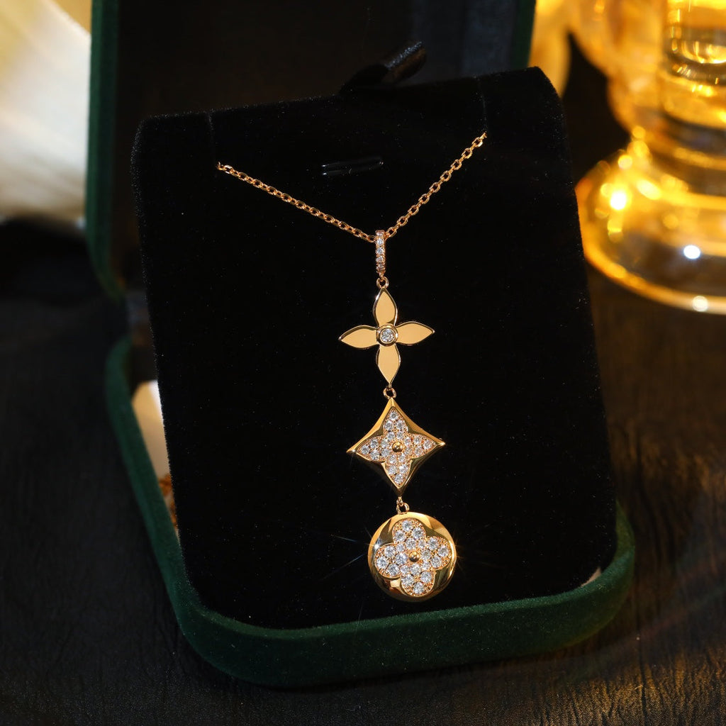 [⭐DORISW] HALSKETTE STERN UND SONNE DIAMANT ROSÉGOLD