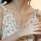 [⭐DORISW] HALSKETTE STERN UND SONNE DIAMANT ROSÉGOLD