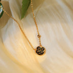 [⭐DORISW] SUN ANHÄNGER ROSÉGOLD 1 DIAMANT HALSKETTE