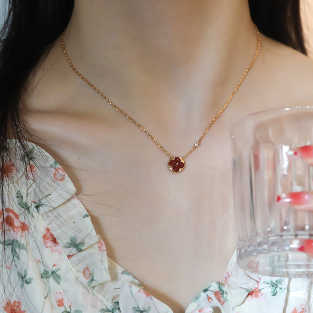 [⭐DORISW] SUN ANHÄNGER ROSÉGOLD 1 DIAMANT HALSKETTE