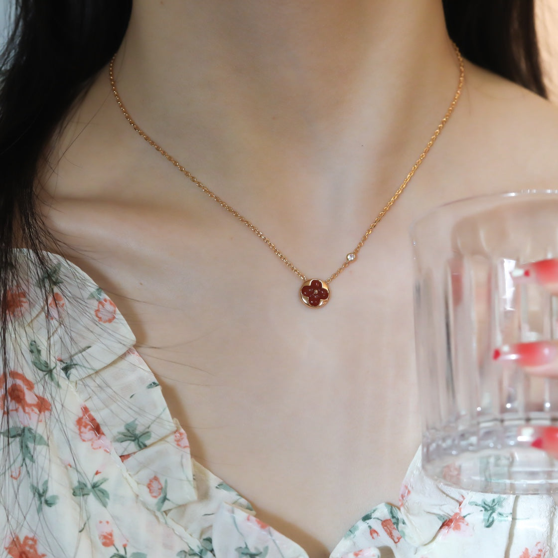 [⭐DORISW] SUN ANHÄNGER ROSÉGOLD 1 DIAMANT HALSKETTE