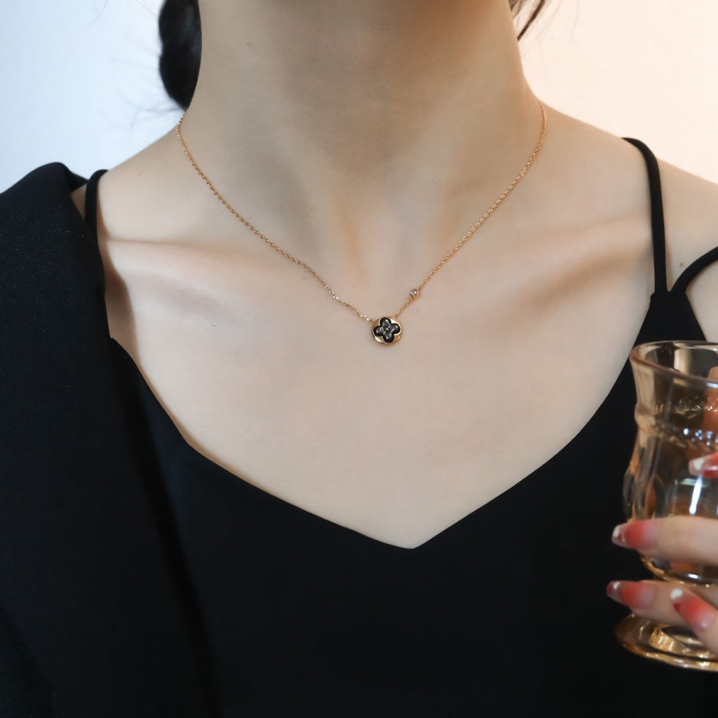 [⭐DORISW] SUN ANHÄNGER ROSÉGOLD 1 DIAMANT HALSKETTE
